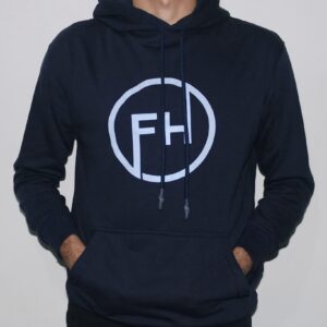 Blue Logo Printed Hoodie