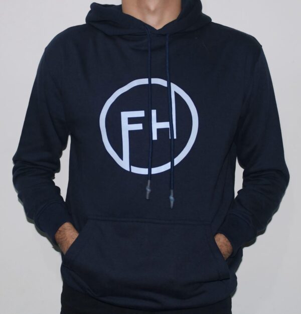 Blue Logo Printed Hoodie