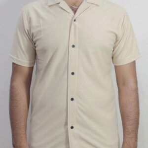 Beige Cuban Collar Shirt