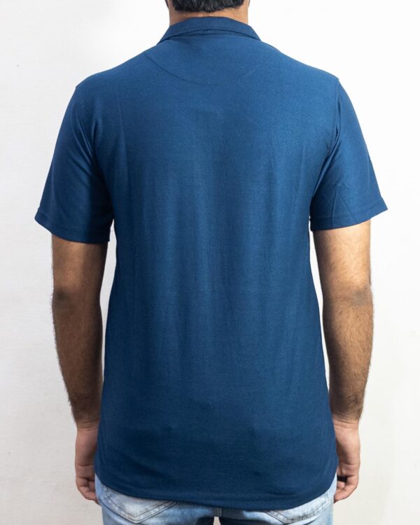 Deep Blue Cuban Collar Shirt - Image 2