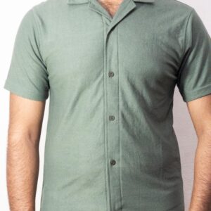 Muted Green Cuban Collar Shirt