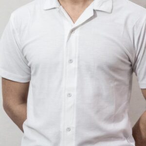 White Cuban Collar Shirt