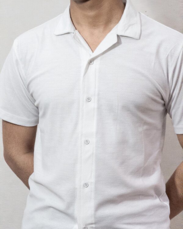 White Cuban Collar Shirt